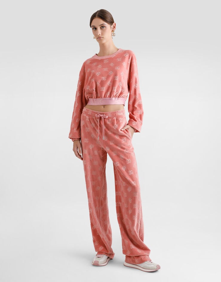 Dolce & Gabbana Pantalón De Chándal De Chenilla En Jacquard Con Logotipo DG