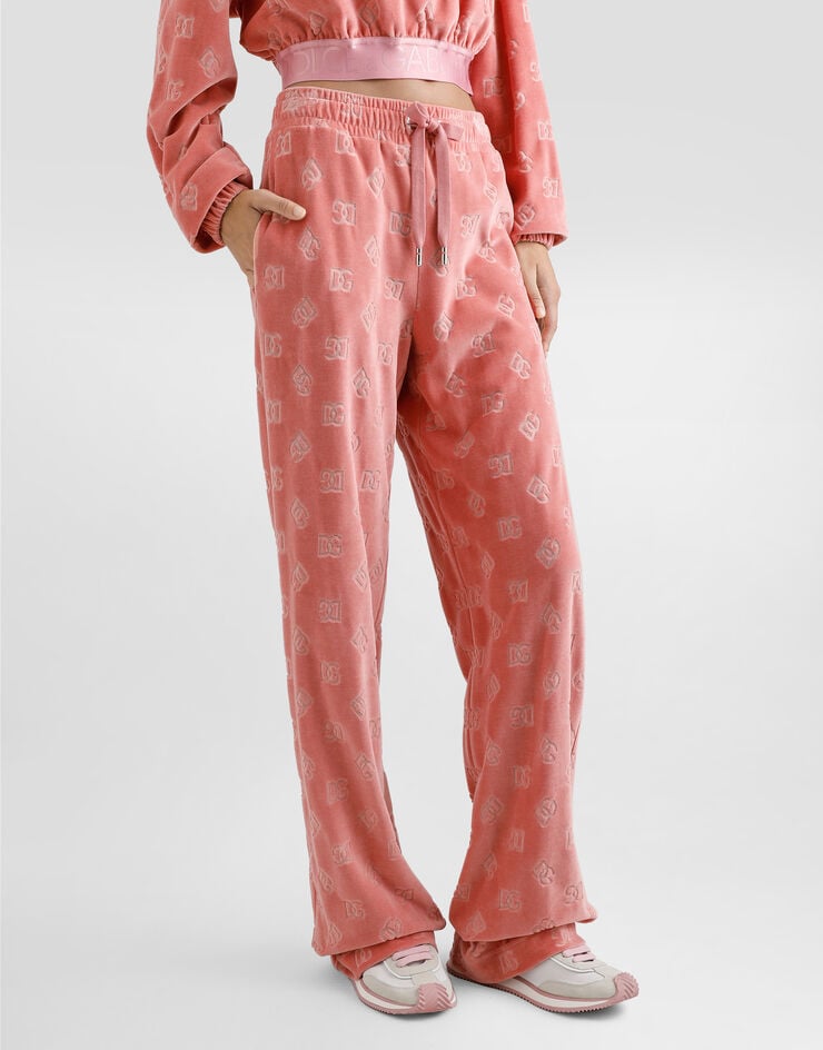 Dolce & Gabbana Pantalón De Chándal De Chenilla En Jacquard Con Logotipo DG