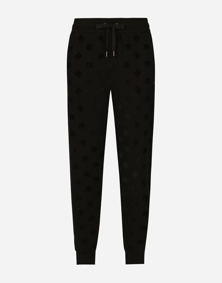 Dolce & Gabbana Pantalón de chándal de punto con estampado integral de logotipo DG