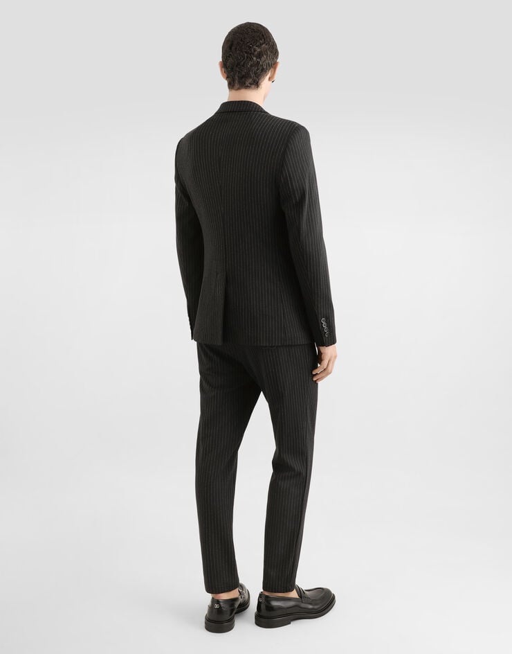 Dolce & Gabbana Pantalón De Chándal En Punto A Rayas Diplomáticas Con Parche DG