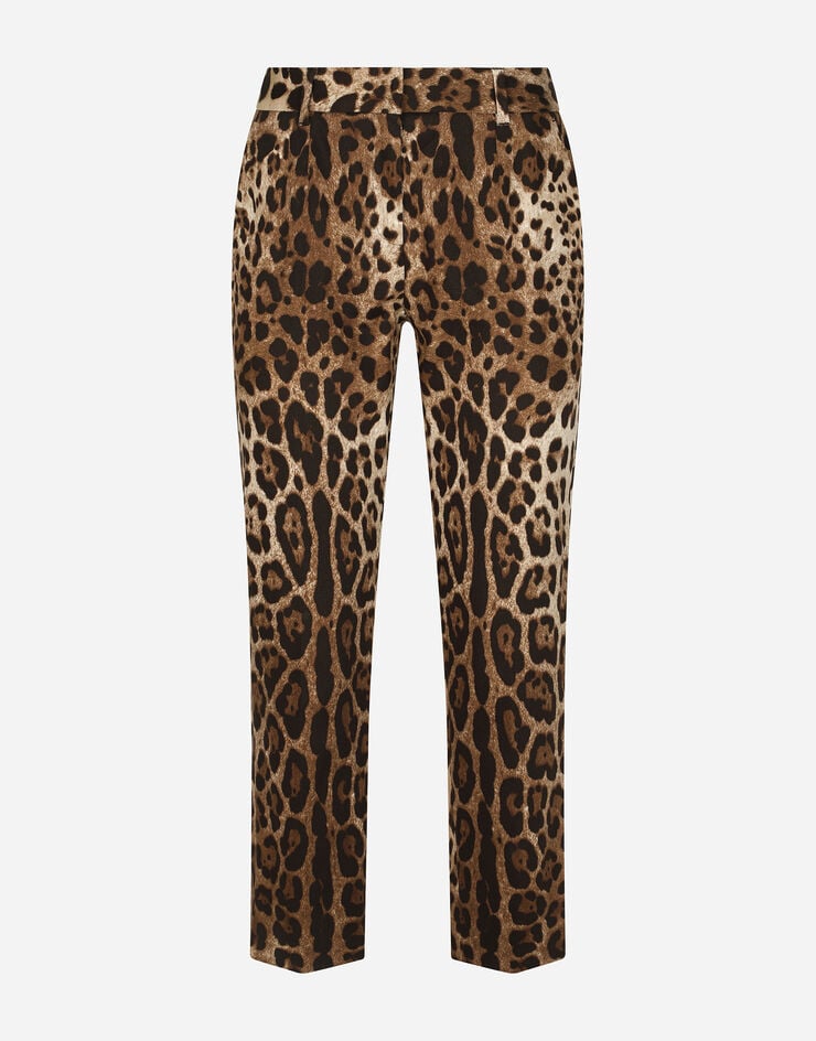 Dolce & Gabbana Pantalón de dril con estampado de leopardo
