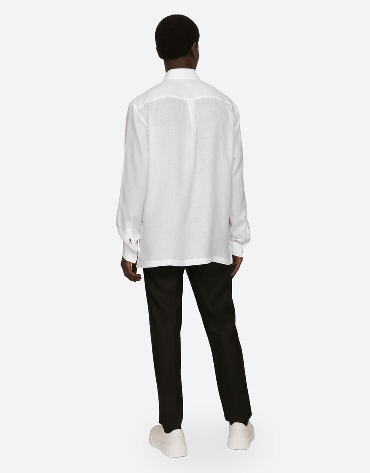 Dolce & Gabbana Pantalón De Lino Con Etiqueta Con Logotipo