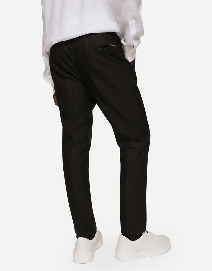 Dolce & Gabbana Pantalón De Lino Con Etiqueta Con Logotipo