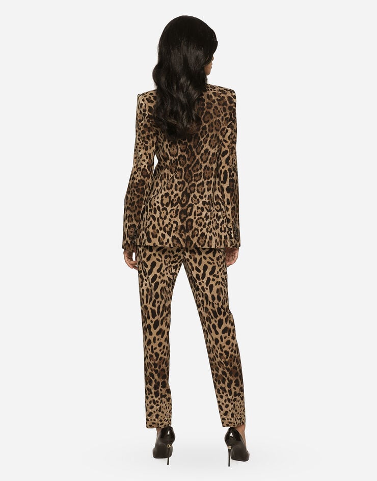Dolce & Gabbana Pantalón De Talle Alto De Lana Con Estampado De Leopardo