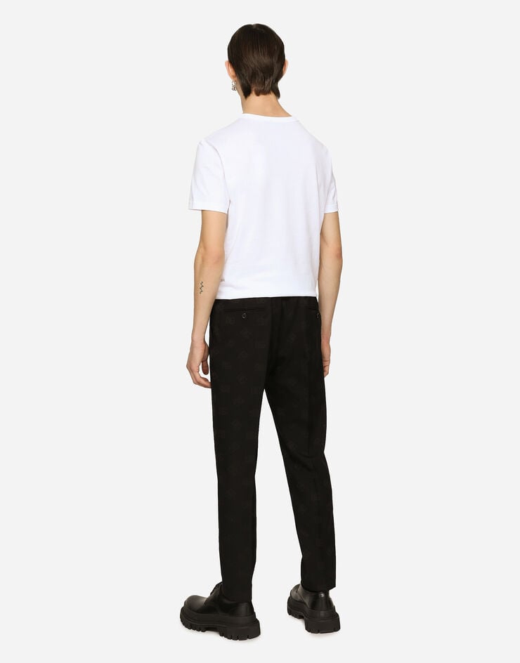 Dolce & Gabbana Pantalón En Jacquard De Lana Elástica Con DG Monogram