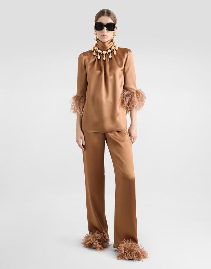 Dolce & Gabbana Pantalón Tipo Pijama De Doble Raso De Seda