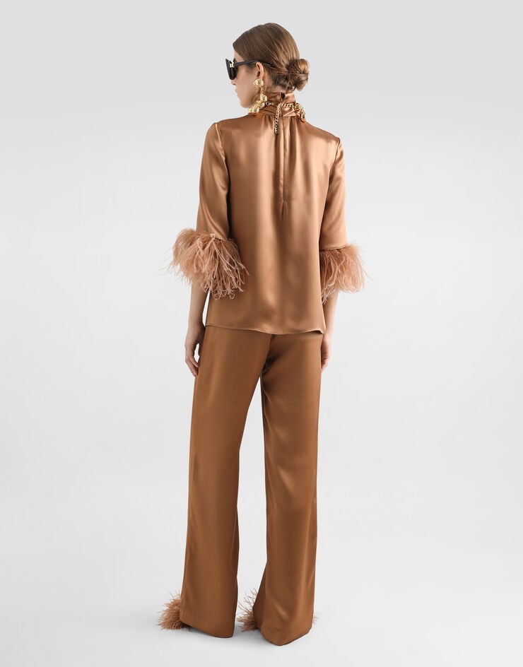 Dolce & Gabbana Pantalón Tipo Pijama De Doble Raso De Seda