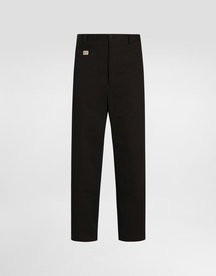 Dolce & Gabbana Pantalones cargo de algodón con placa