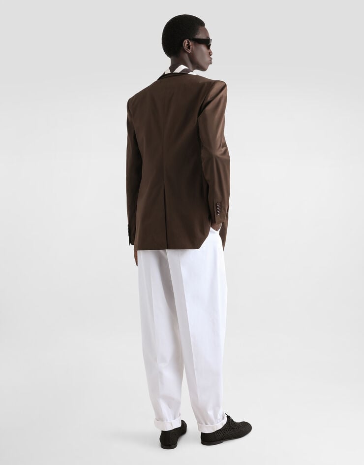 Dolce & Gabbana Pantalones De Gabardina De Algodón Con Doble Pinza