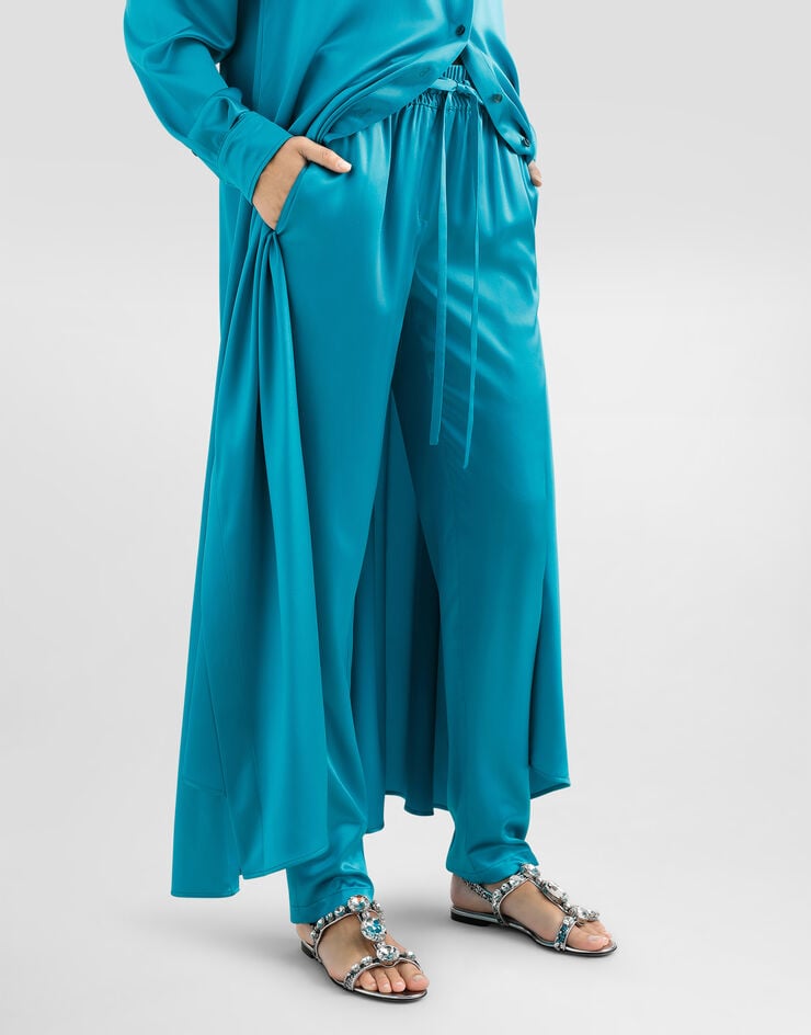 Dolce & Gabbana Pantalones De Raso De Seda Con Elástico En La Cintura