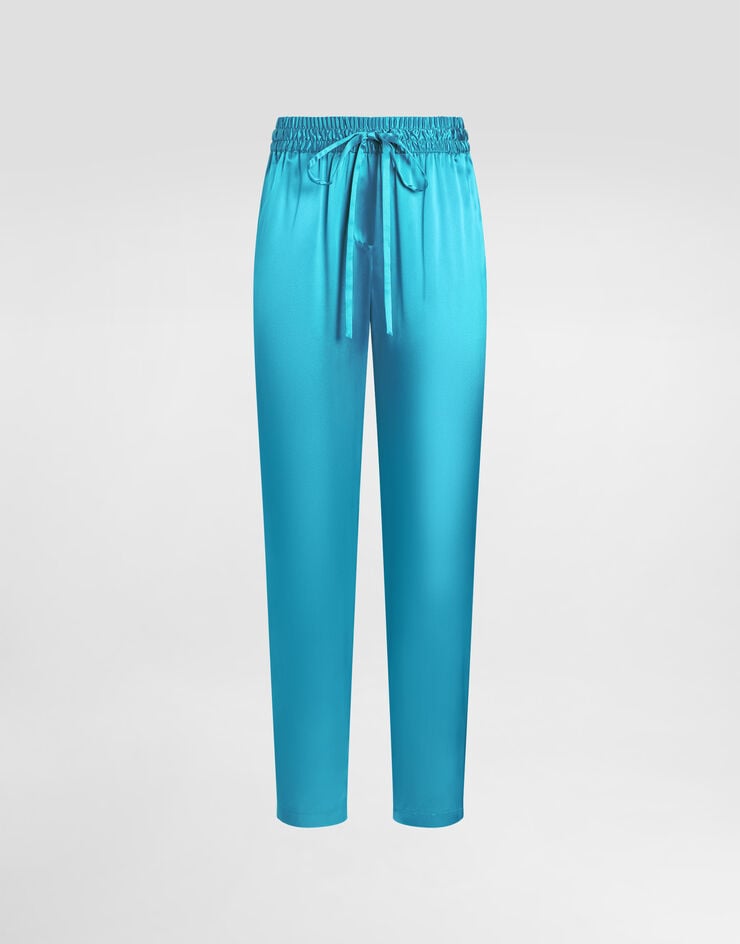 Dolce & Gabbana Pantalones de raso de seda con elástico en la cintura