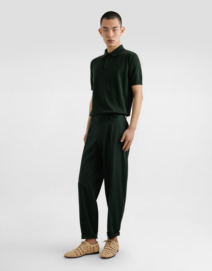 Dolce & Gabbana Pantalones De Tela De Lana Con Dobladillo