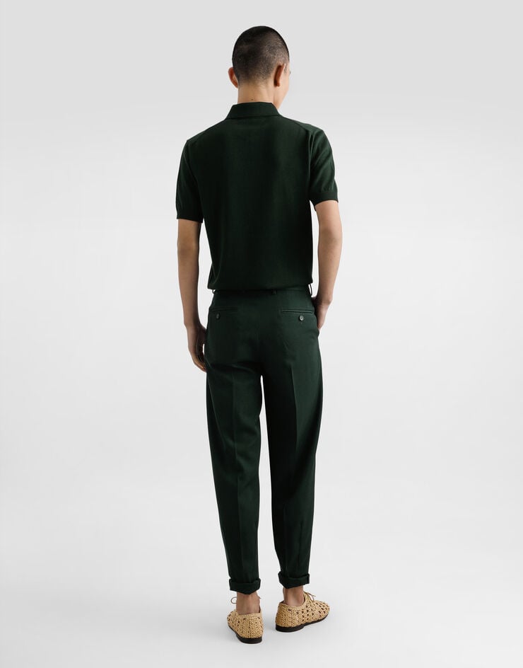 Dolce & Gabbana Pantalones De Tela De Lana Con Dobladillo