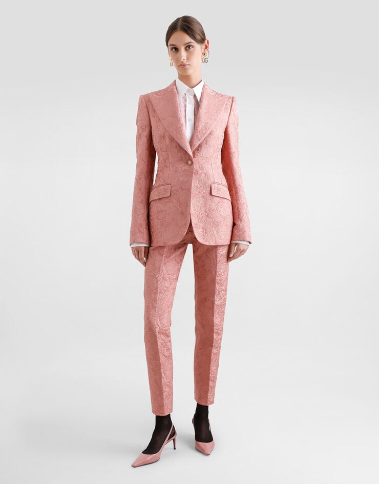 Dolce & Gabbana Pantalones Sastre De Jacquard Floral Acolchado