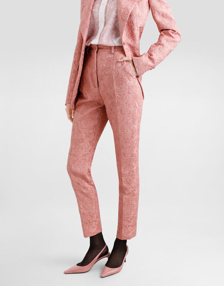 Dolce & Gabbana Pantalones Sastre De Jacquard Floral Acolchado