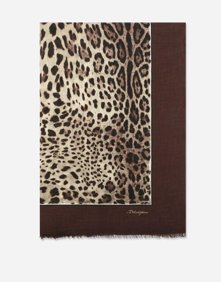 Dolce & Gabbana Pañuelo 135x200 de modal y cachemira con estampado de leopardo