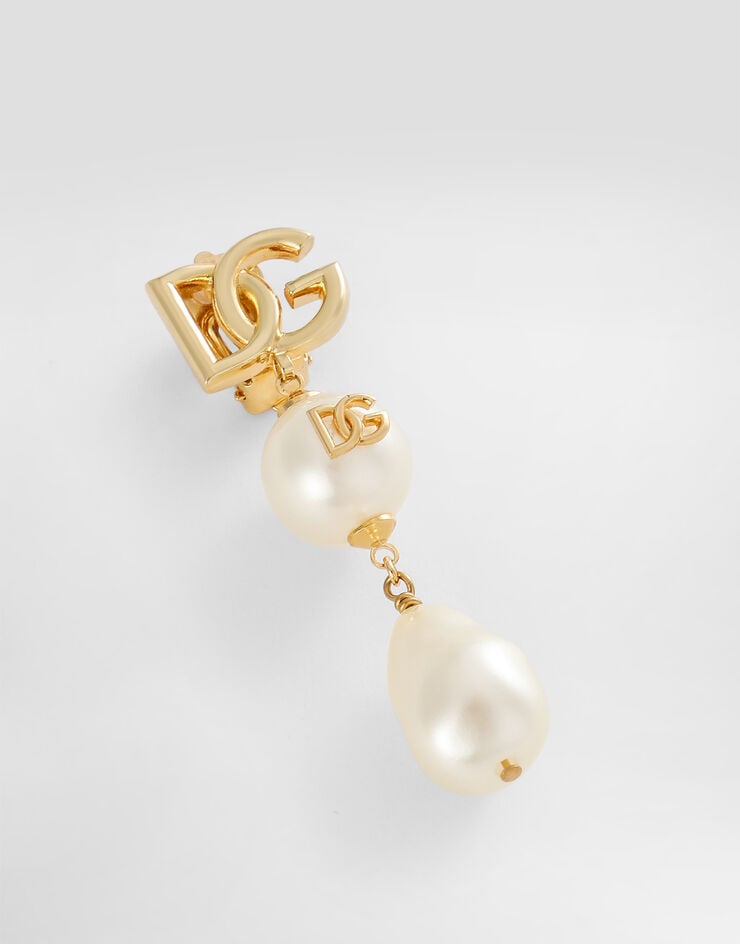 Dolce & Gabbana Pendientes Colgantes Con Cabujón Lágrima Y Logotipo DG