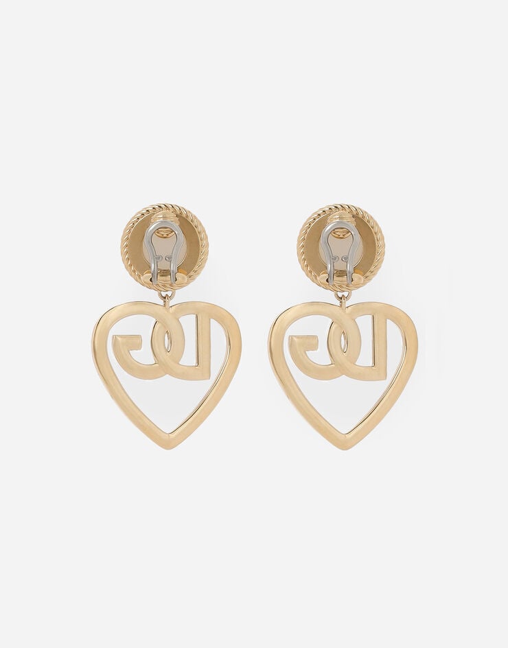 Dolce & Gabbana Pendientes Colgantes Con Cabujón Y Corazón Con Logotipo DG