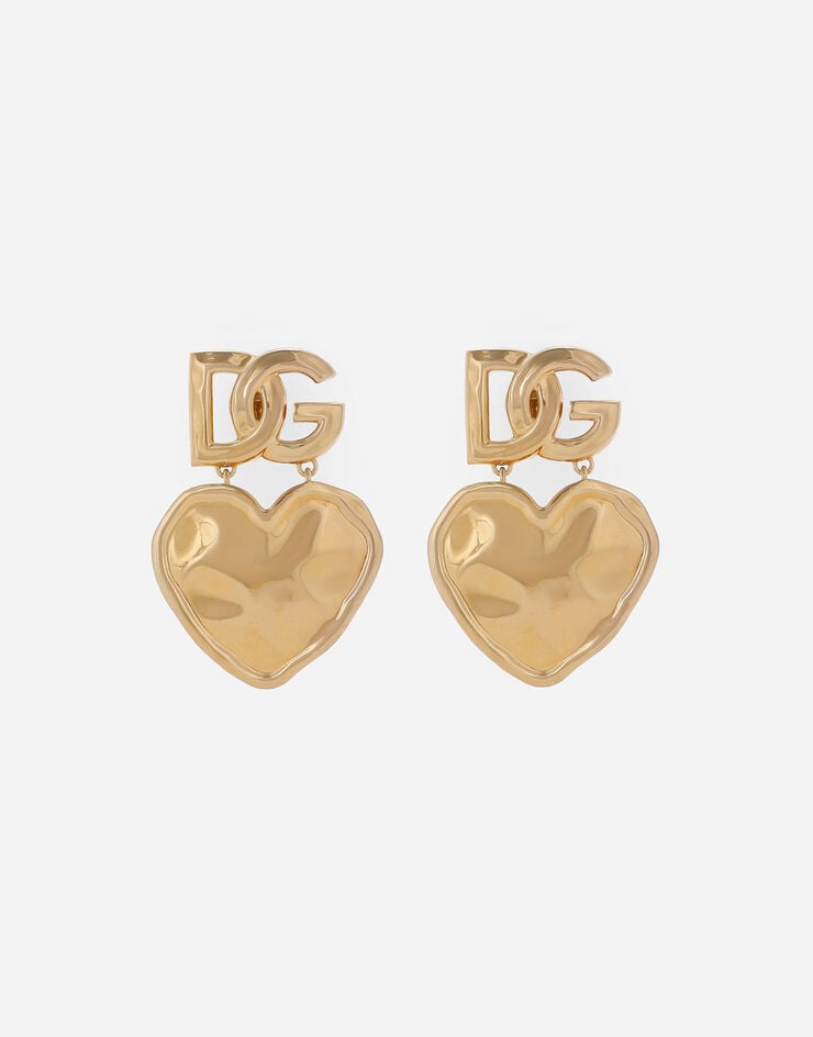 Dolce & Gabbana Pendientes colgantes con corazón y logotipo DG