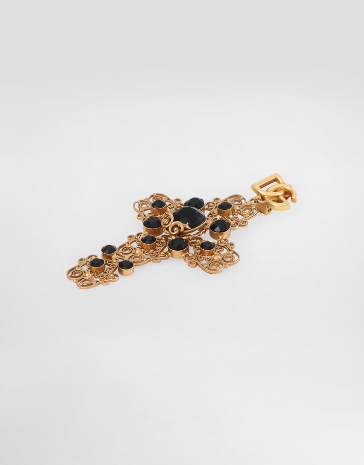 Dolce & Gabbana Pendientes Colgantes Con Cruz De Filigrana Y Logotipo DG