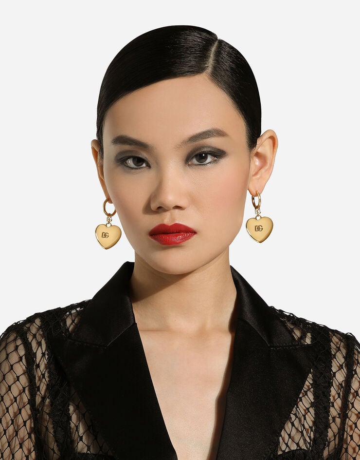 Dolce & Gabbana Pendientes Colgantes De Corazón Con Logotipo DG
