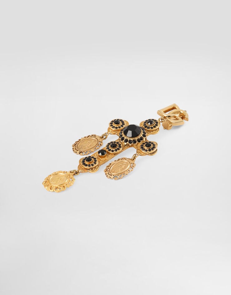 Dolce & Gabbana Pendientes Colgantes En Forma De Cruz Con Medallitas Votivas