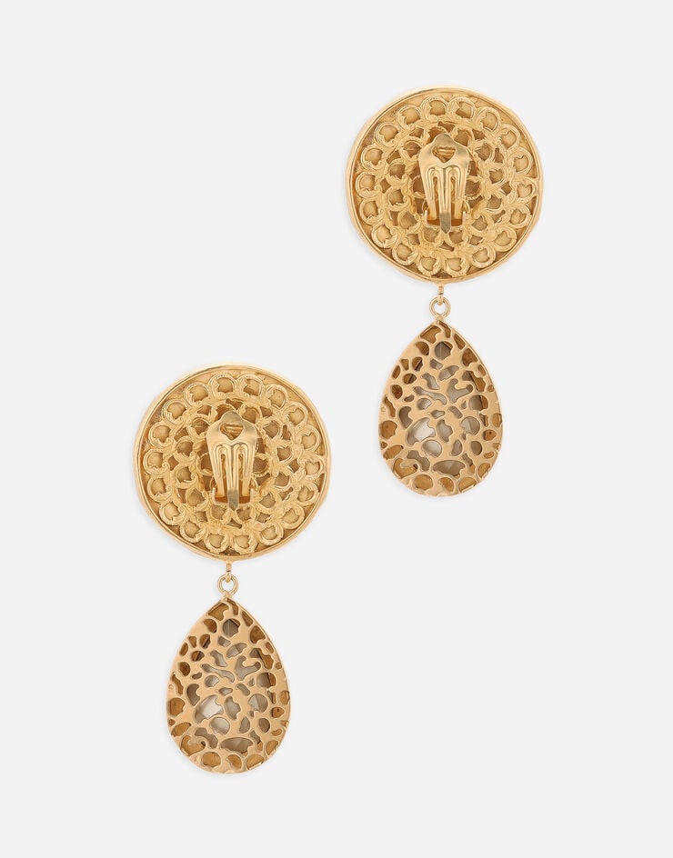 Dolce & Gabbana Pendientes Con Moneda Del Logotipo Y Colgantes De Strass