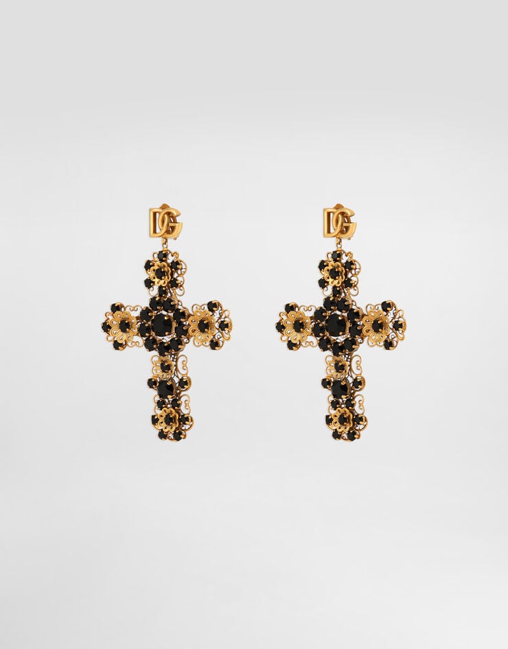 Dolce & Gabbana Pendientes En Forma De Cruz Con Filigrana