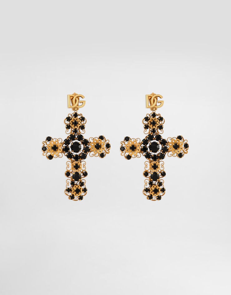 Dolce & Gabbana Pendientes en forma de cruz con filigrana