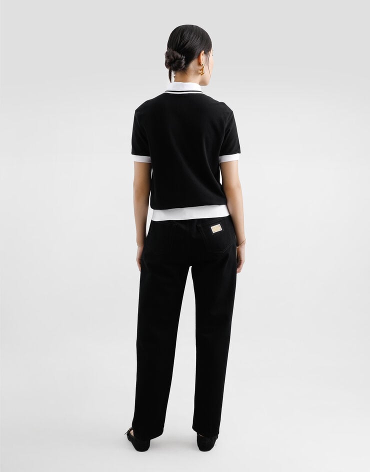 Dolce & Gabbana Polo Corto De Piqué De Algodón Con Logotipo DG Bordado