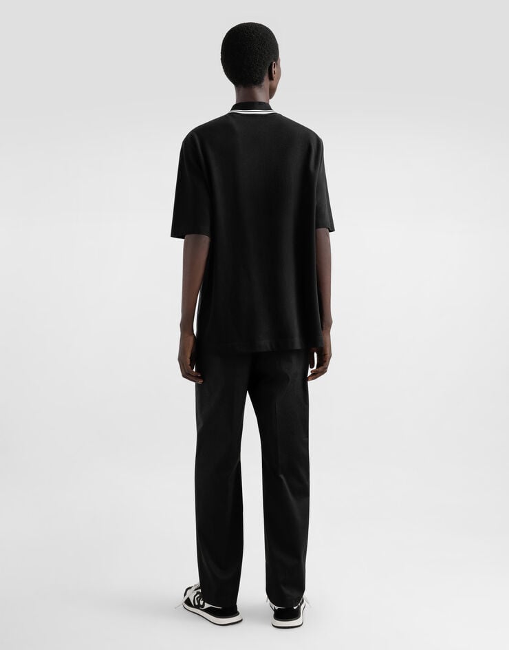 Dolce & Gabbana Polo De Algodón Con Detalles De Estampado Bandana