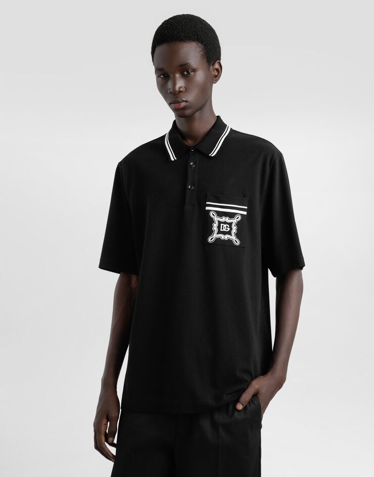 Dolce & Gabbana Polo De Algodón Con Detalles De Estampado Bandana