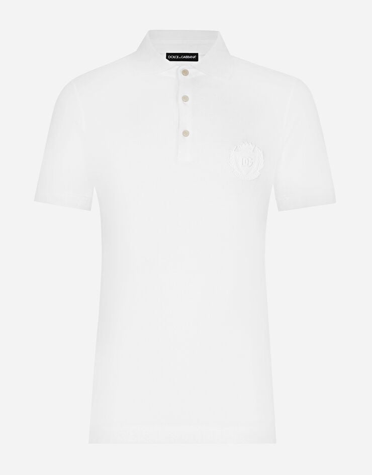 Dolce & Gabbana Polo de algodón con logotipo DG bordado