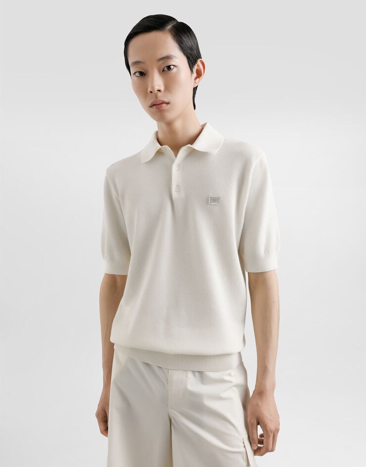 Dolce & Gabbana Polo De Algodón Con Placa Con Logotipo