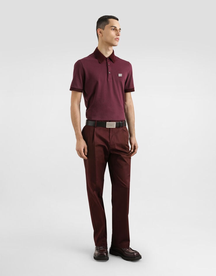 Dolce & Gabbana Polo De Algodón Con Placa Con Logotipo