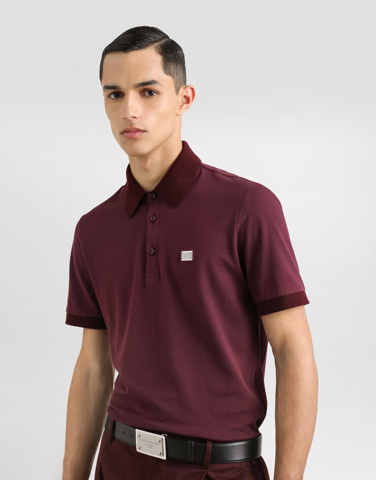 Dolce & Gabbana Polo De Algodón Con Placa Con Logotipo