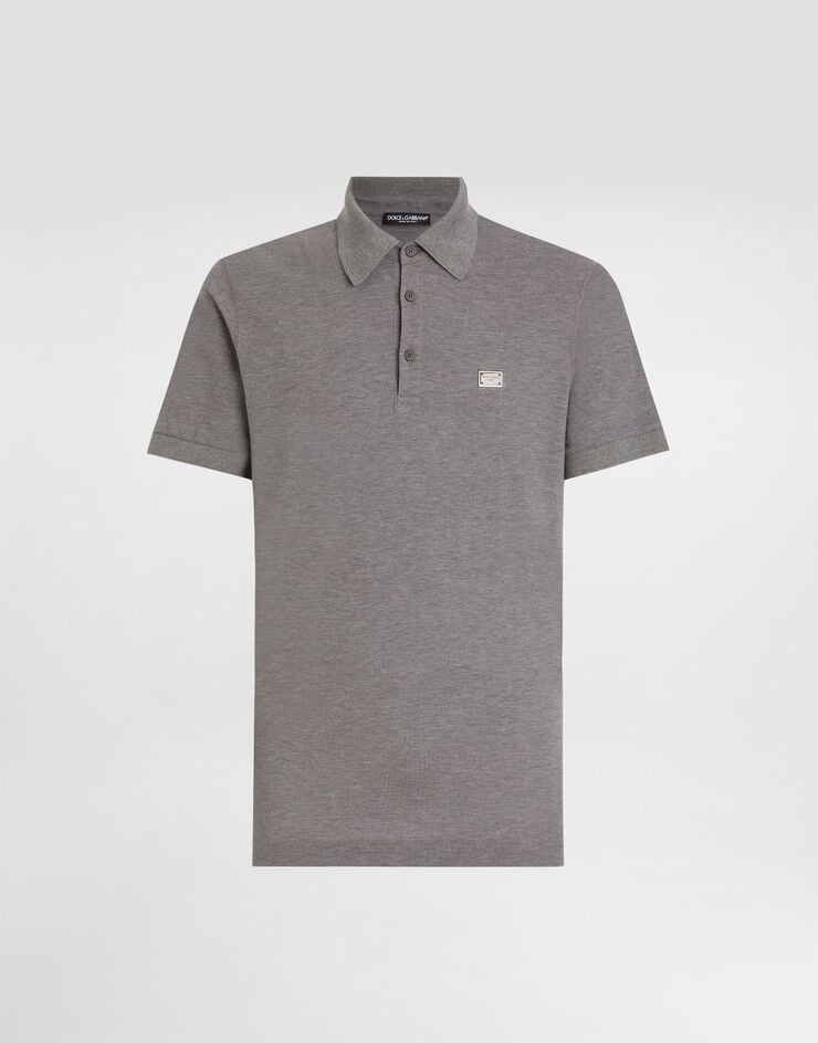 Dolce & Gabbana Polo de algodón con placa con logotipo