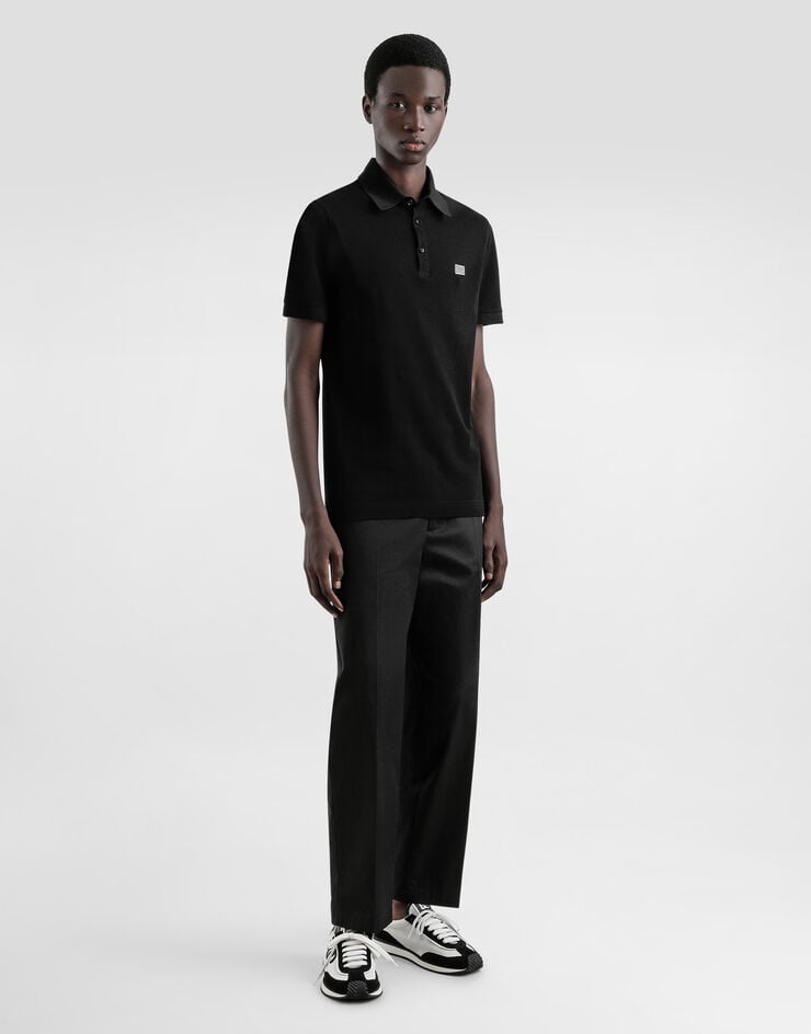 Dolce & Gabbana Polo De Algodón Con Placa Con Logotipo