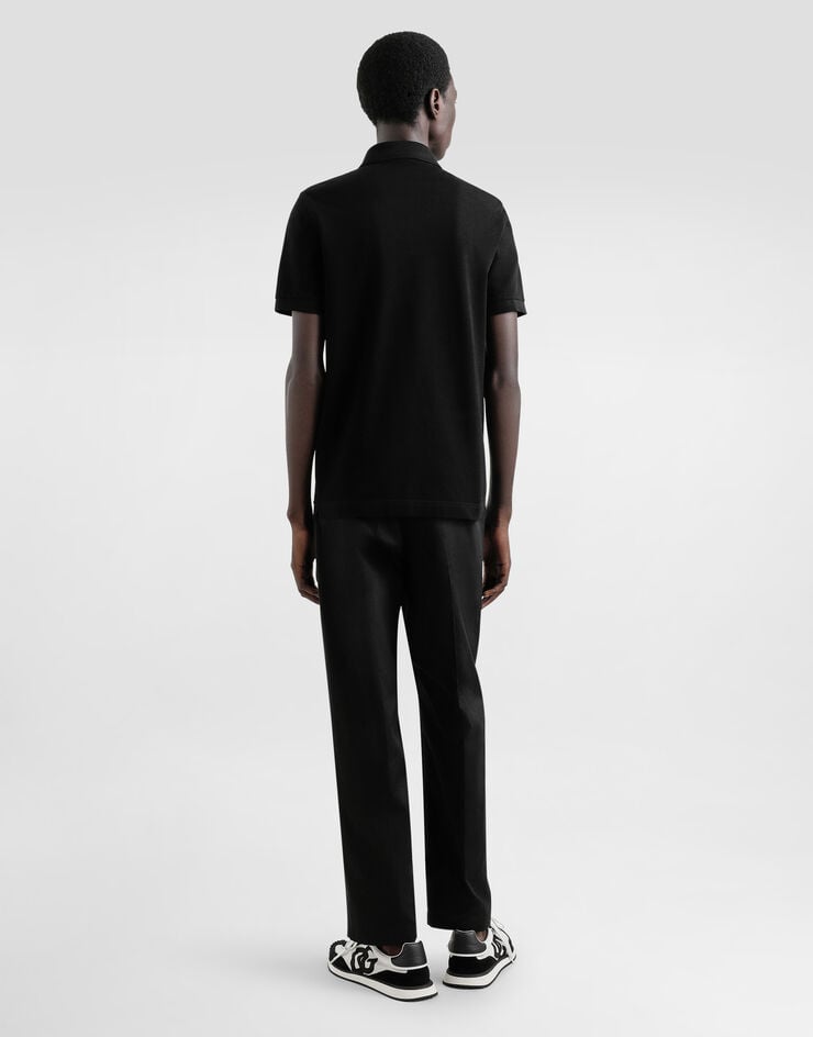 Dolce & Gabbana Polo De Algodón Con Placa Con Logotipo