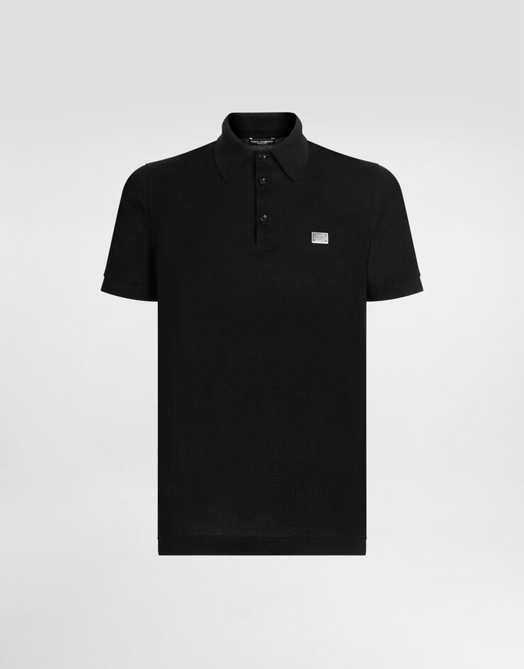 Dolce & Gabbana Polo de algodón con placa con logotipo