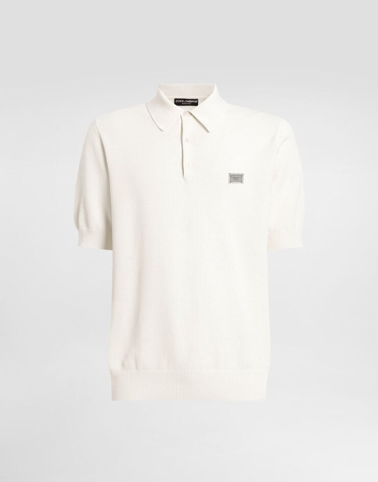 Dolce & Gabbana Polo de algodón con placa con logotipo