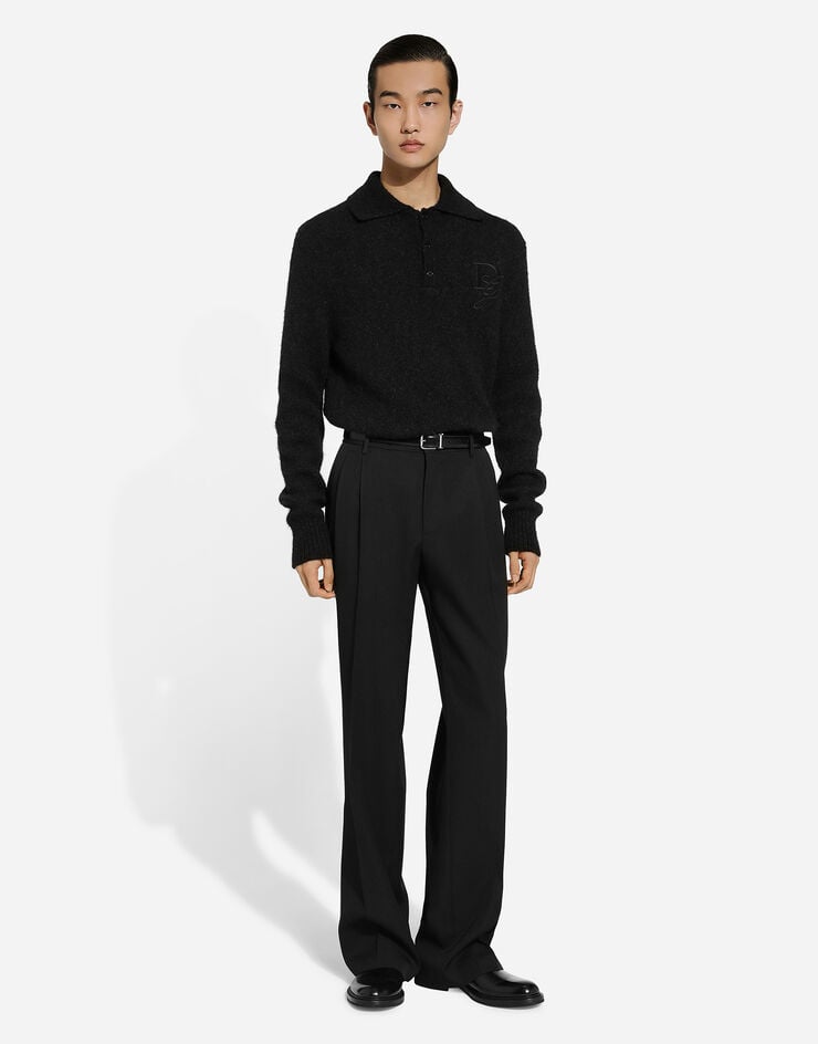 Dolce & Gabbana Polo De Manga Larga De Lana Con Logotipo Bordado