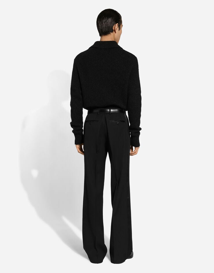 Dolce & Gabbana Polo De Manga Larga De Lana Con Logotipo Bordado