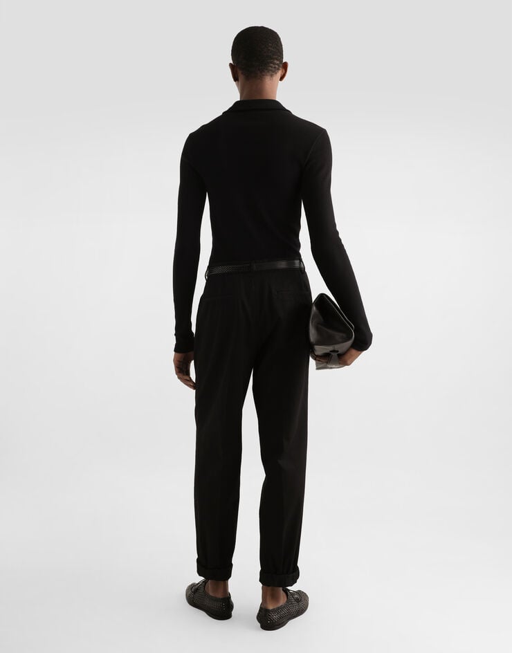 Dolce & Gabbana Polo De Manga Larga De Punto De Interlock Con Cordones