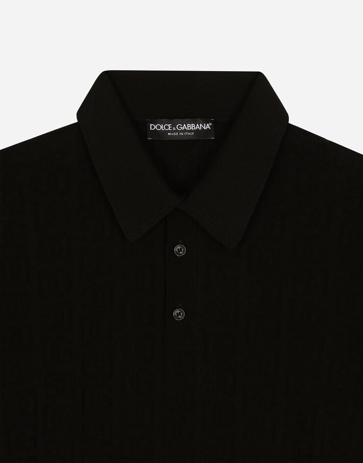 Dolce & Gabbana Polo En Jacquard De Seda Con Logotipo DG