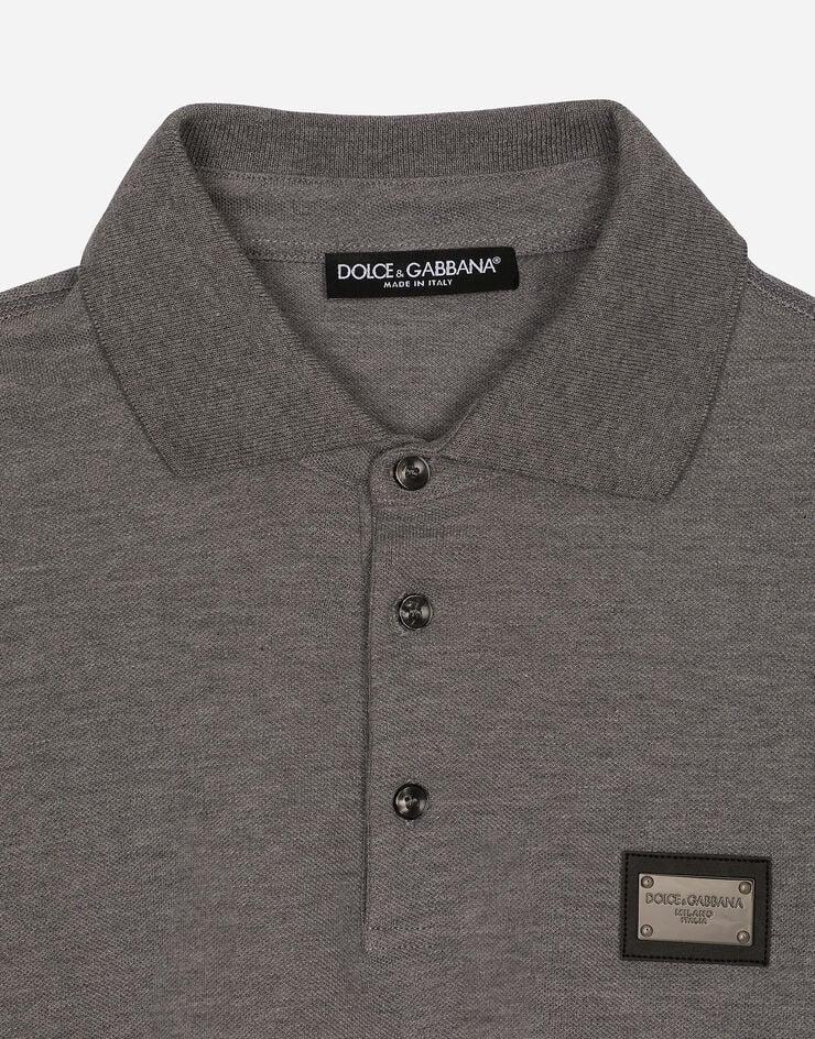 Dolce & Gabbana Polo En Piqué De Algodón Con Placa Con Logotipo