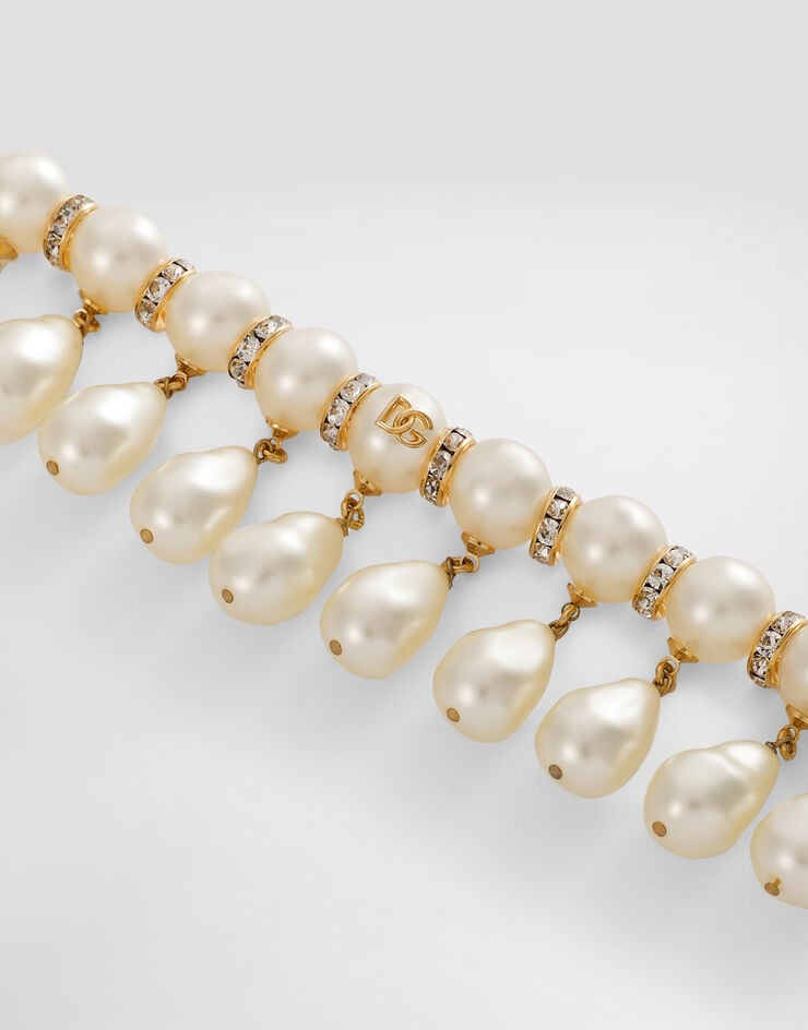 Dolce & Gabbana Pulsera Con Esferas Lágrimas Y Logotipo DG