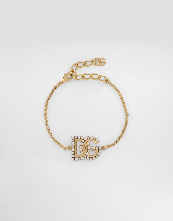 Dolce & Gabbana Pulsera de cadena fina con logotipo DG