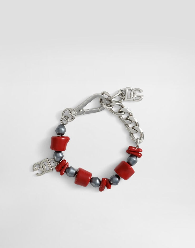 Dolce & Gabbana Pulsera de metal con corales y logotipo