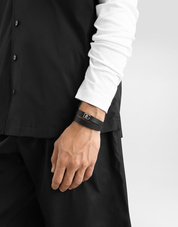 Dolce & Gabbana Pulsera En Piel De Becerro Con Logotipo DG